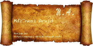 Ménesi Arvid névjegykártya